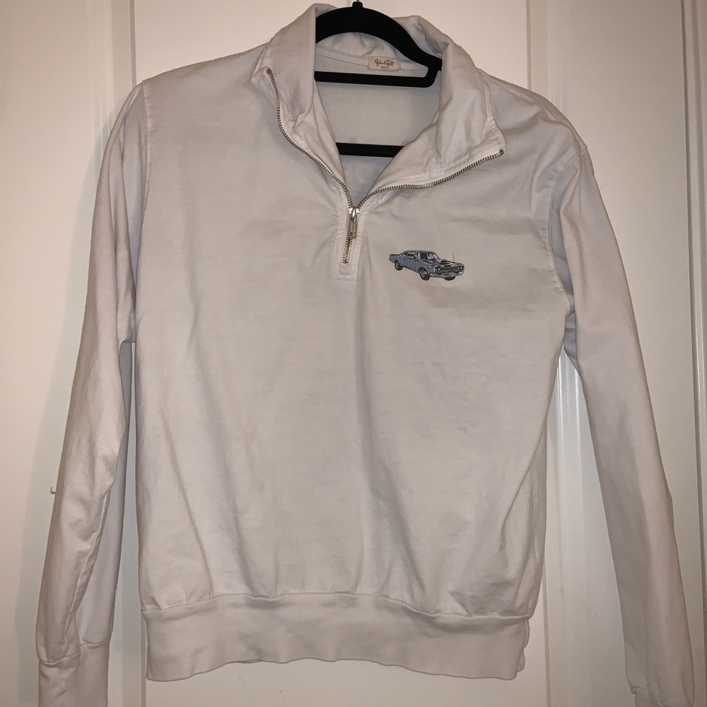 rare brandy melville quarter zip with car design